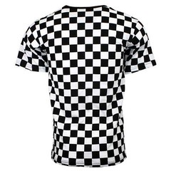 Adult Men’s RAD 80’s Short Sleeve PUNK Checkered Shirt Black White S M L XL 2XL