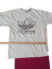 Adidas Originals Trefoil Logo T Shirt Mens Small Ivory White Graphic Tee