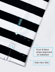 Men’s Medium Black And White Stripe Long Sleeve T Shirt Casual Cotton Spandex
