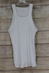 Mens XL White Ribbed Tank Top Sleeveless Undershirt A Shirt Basic Cotton