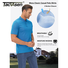 Mens Polo Shirt Short Sleeve Breathable Sports T-Shirt Summer Casual Top