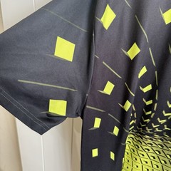 Sa-Shine Graphic T Shirt L Optical Illusion Neon Geometric Black Green