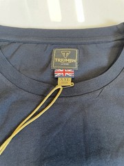 Triumph Motorcycles Newlyn T Shirt Mens 2XL Jet Black Cotton Back Print Pocket