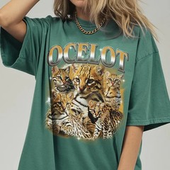 Vintage Ocelot Comfort Tee Bootleg Style Animal Graphic