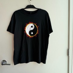 Forever 21 Flaming Yin Yang Graphic T-Shirt
