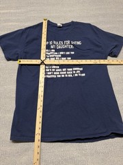 Top 10 Rules For Dating My Daughter T-Shirt Mens Large Blue Graphic Tee Gildan H