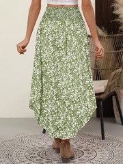 Women’s Maxi Skirts Summer Boho Floral High Waisted Flowy Swing Pleated Beach…