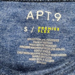 APT 9 Premier Flex Mens Pullover Long Sleeve T Shirt Blue Pin Stripe Size S