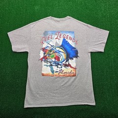 Reel Legends Tshirt Mens Large Gray Outfitters Fishing Florida Outdoors Casual
