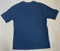 Vintage Claiborne V-Neck T Shirt Men’s Ribbed Blue Black Minimal 90s Y2K Large