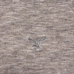 American Eagle Thermal Henley Shirt Mens Medium Gray Classic Fit Long Sleeve