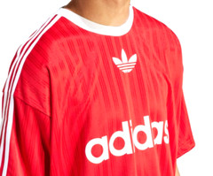 NEW MEN’S ADIDAS ORIGINALS TREFOIL POLY TEE SHIRT ~SIZE LARGE #IM9458 RED