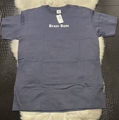 NWT Brass Bum by Last Resort Music Design Unisex TShirt Navy Blue Large New