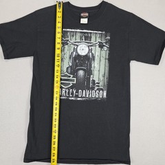 Harley Davidson Graphic T-Shirt Mens Medium Tall Black Antique Motorcycle Mexico