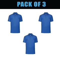 Pack of 5 & 3 Fruit of the Loom 65/35 Polo Plain Smart Casual Short Sleeve SS402