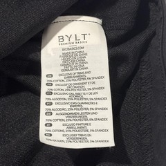 BYLT Shirt Mens L Black Drop Cut Lux Premium Basics Crew Neck Stretch Tagless