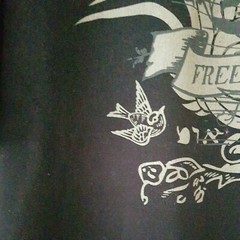 Levis Mens Black T Shirt Freedom Forever Size L 48″ Chest Good Used Condition
