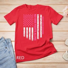 No One Fights Alone USA Flag Breast Cancer Awareness Unisex T-shirt