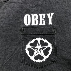 Obey Propaganda Shirt Mens Large Black Pocket Logo Graphic Tee Streetwear