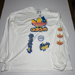 Adidas Originals Airbrush LS MUL Long Sleeve T-Shirt White 2XL NWT Trefoil Logo
