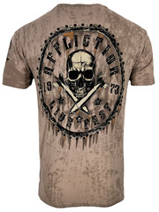 Affliction Men’s T-Shirt Rustproof Skull Wings Biker Sand S-5XL
