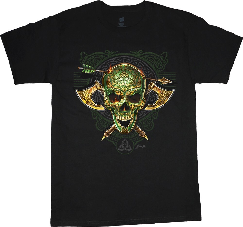 Celtic Skull T-shirt Mens Graphic Tees Clothing Apparel Skulls Accessories Gifts