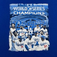 LA Dodgers Men’s Graphic T-Shirt Blue Size Large 2020 World Series Champions