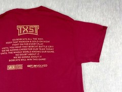 Texas State Bobcats T Shirt Adults Sm Maroon Gold Homecoming Eat’Em Up, Cats!