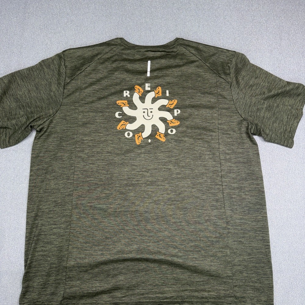 REI Co-Op T-Shirt Mens Lg Green Crew Neck Short Sleeve Polyester Outdoor Hiking