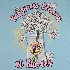 Bucees Happiness Blooms Shirt Unisex M Light Blue Daisy Jar Dual Beaver Graphic