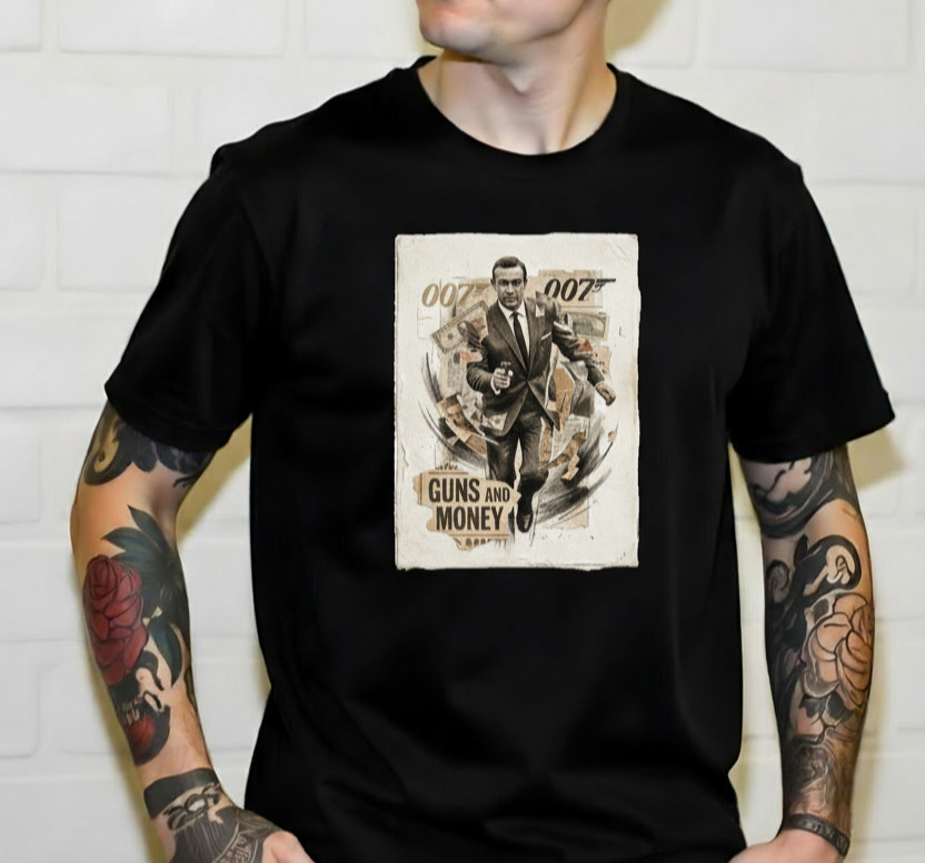 James Bond 007 CUSTOM T-Shirt Size S-5XL