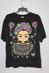 Vintage Puerto Vallarta Mexico Woman Two Sided T Shirt Black / Multicolor Men XL