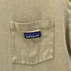 Patagonia T-Shirt Men Small Yellow Hemp Organic Cotton Chest Pocket Sustainable