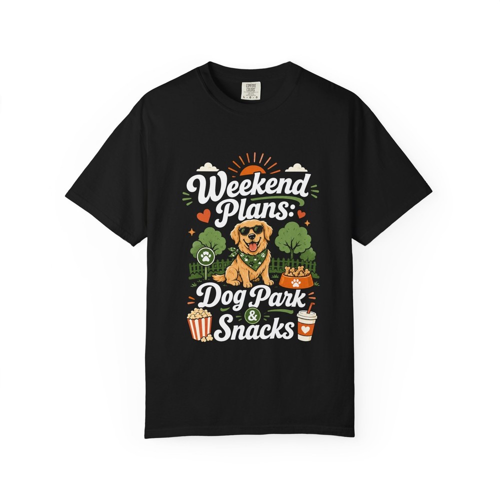 Weekend Plans Dog Park & Snacks T-Shirt | Cute Dog Graphic Tee
