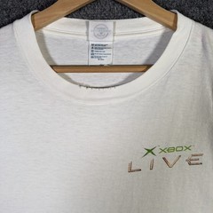 Vintage Xbox Shirt Mens XL White 90s XBOX Live Video Game Promo Faded Microsoft