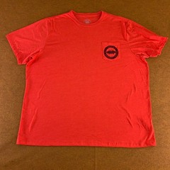Asics Mens Size 3XL Red Short Sleeve Crew Neck Graphic Pocket Tee New
