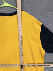 Tommy Jeans Shirt Mens Extra Large Yellow Navy Colorblock Logo Cotton