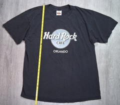 VINTAGE 90s HARD ROCK CAFE Orlando Black T-Shirt, Size Large USA 1999/Y2K