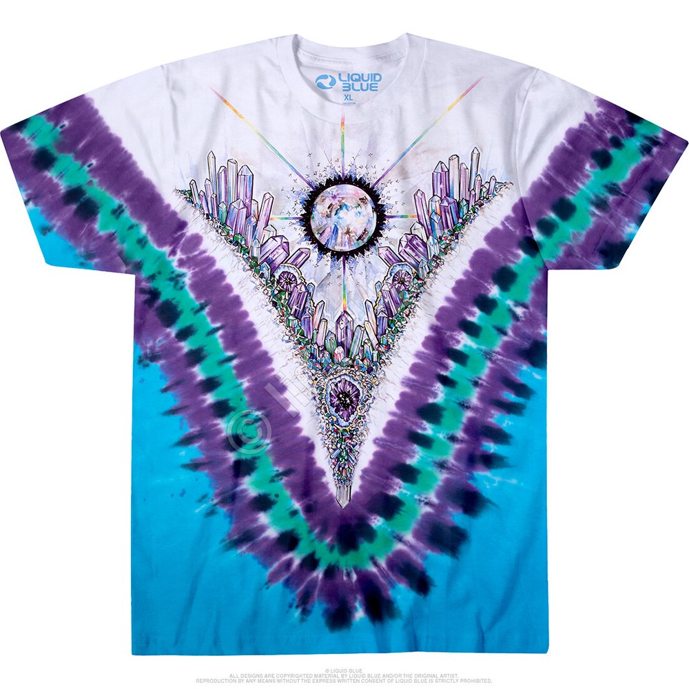 CRYSTAL TOP-2 SIDED TIE DYE T-SHIRT S-M-L-XL-2X New Age MINERALS