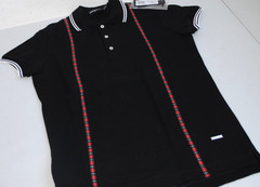DSQUARED2 POLO M/M COTTON ELAST. 330.00 BLACK CARD SIZE S-46