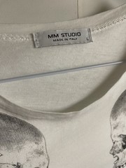 MM STUDIO White T-shirt Mens L Made In ITALY Cotton