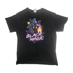 Vintage FINAL FANTASY 2000s Y2K Black Magic T Shirt Black Size M Anime Tee Rare