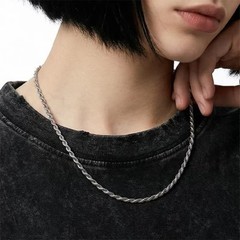 2mm/3mm Twisted Rope Necklace — Waterproof Stainless Steel Unisex Neckwear, A…