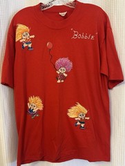 VTG 90s Hand painted Treasure Trolls Red T-shirt Size Large