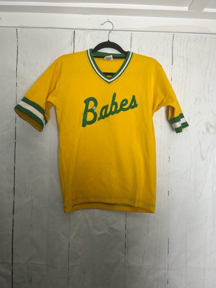 Vintage Downerwear Babes Graphic Number 8 V-Neck Jersey T-Shirt