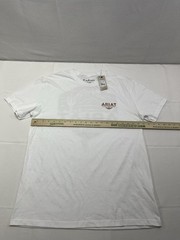 NWT Ariat For Buckle Canvas Desert T-Shirt Mens White Large Short Sleeve New
