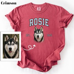 Custom Dog Face Comfort Tee Shirt Personalized Pet Portrait Gift T-