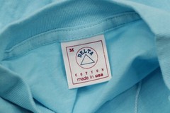 NOS Vtg 90s Streetwear Mens M Blank Short Sleeve T-Shirt Light Blue Cotton USA