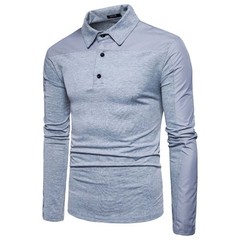 Mens Long Sleeve Shirt Casual Muscle Fit Turn-down Collar Tops T-shirt Blouse
