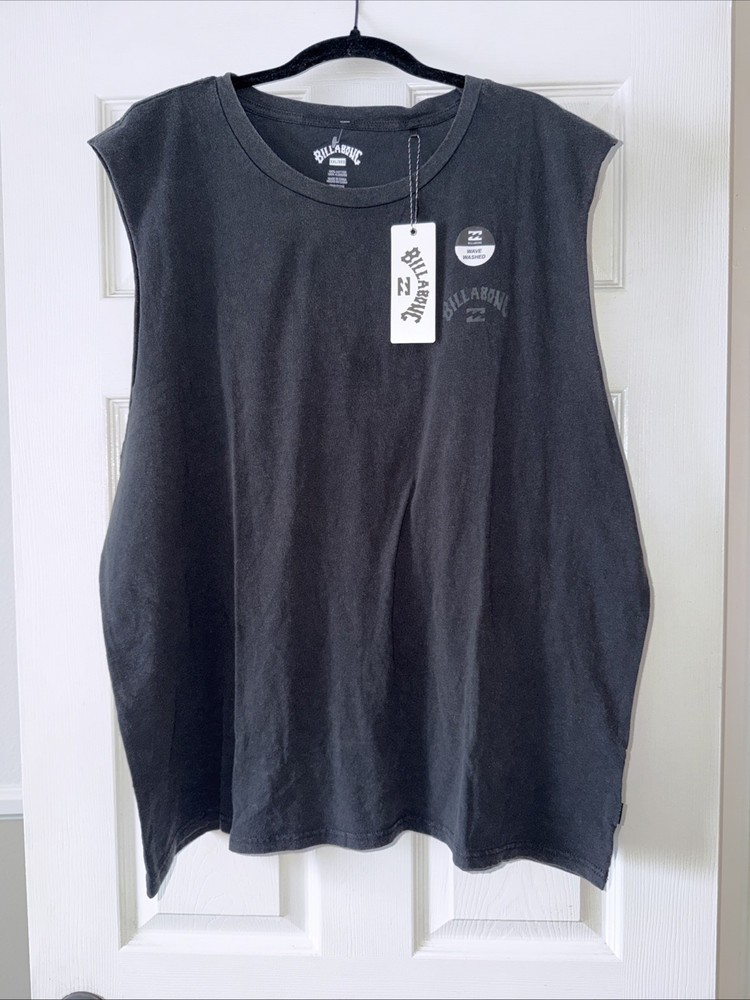 NWT Men’s Billabong Ripper Muscle Tank Top Wave Washed Black Cotton Logo $50 XXL